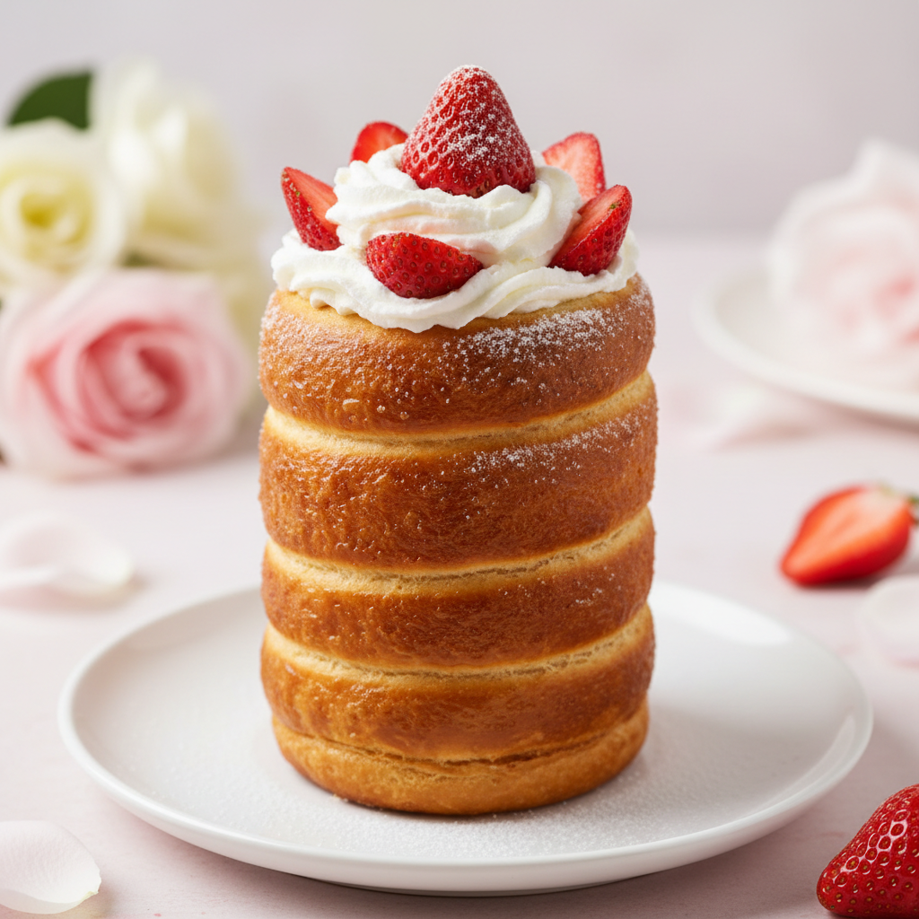 Strawberry & Cream Chimney Cake