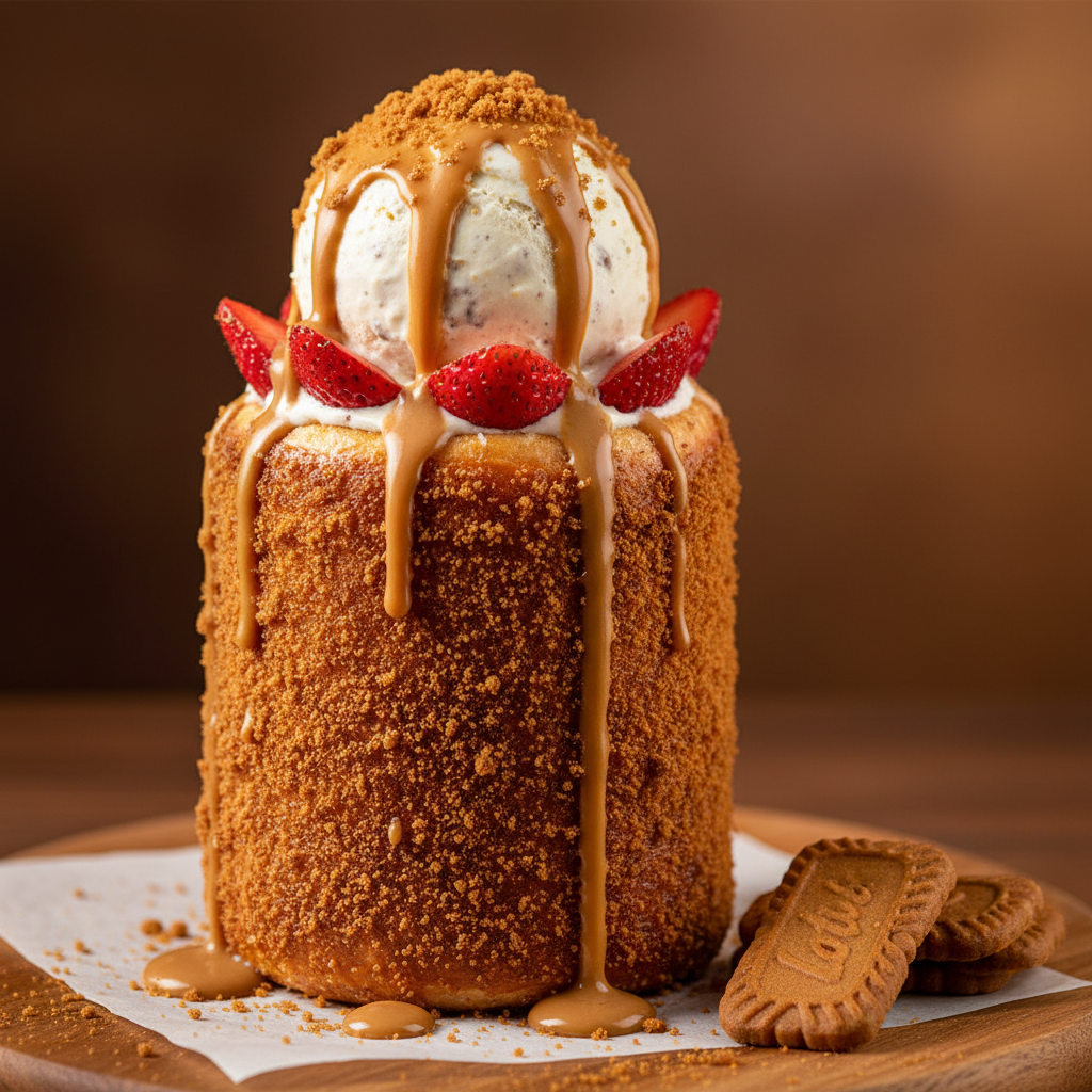 Lotus Biscoff with Ice Cream and Fruits