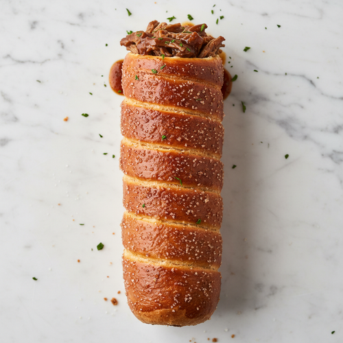 Beef Chimney Cake Top View