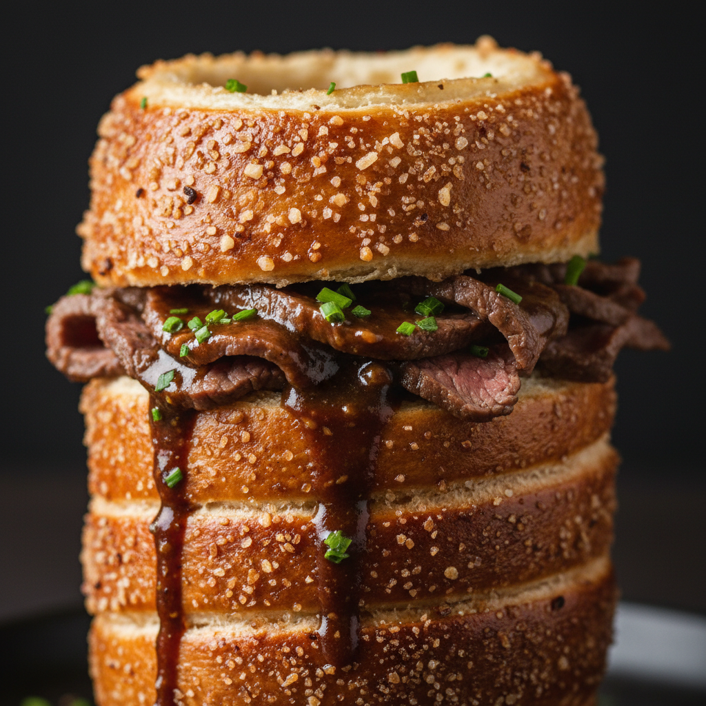 Beef Chimney Cake Close-up